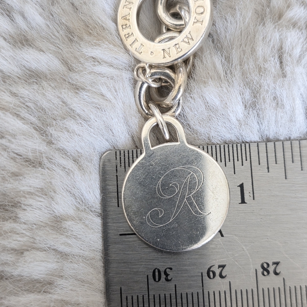 Initial R Round Tag Toggle Link Bracelet - image 8
